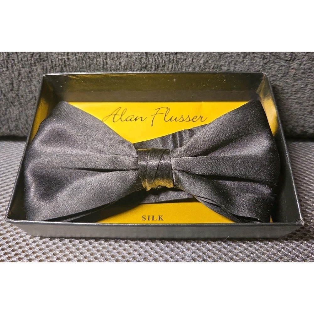 Alan Flusser Silk Black Bow Tie